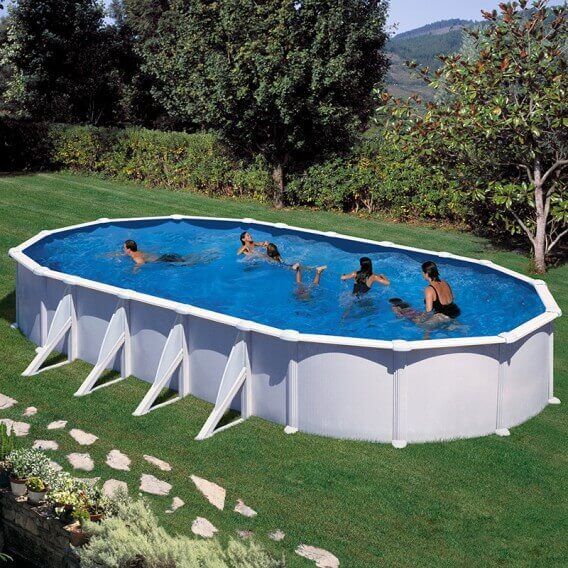 Piscina Desmontável GRE Atlantis Oval em Aço – Chapa Branca