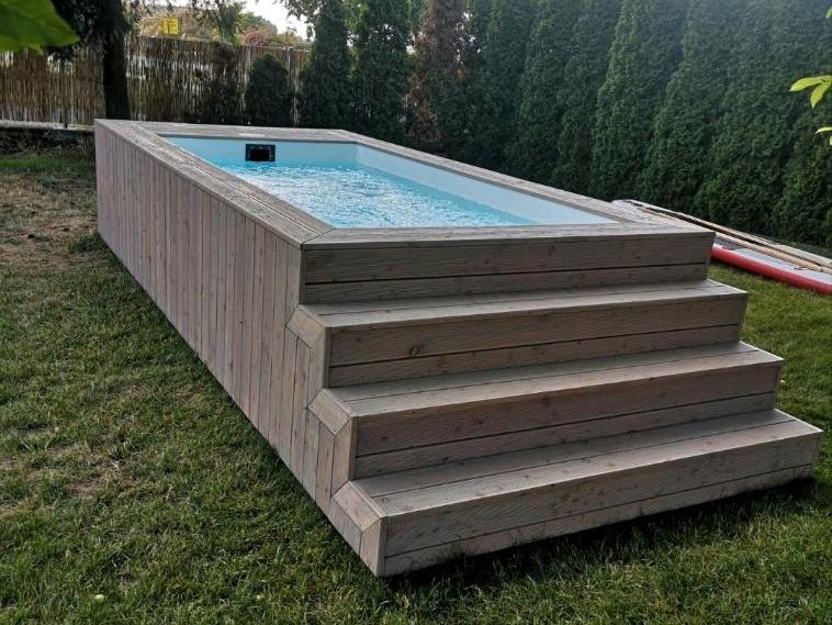 Piscina Contentor com Revestimento em Madeira - Image 3