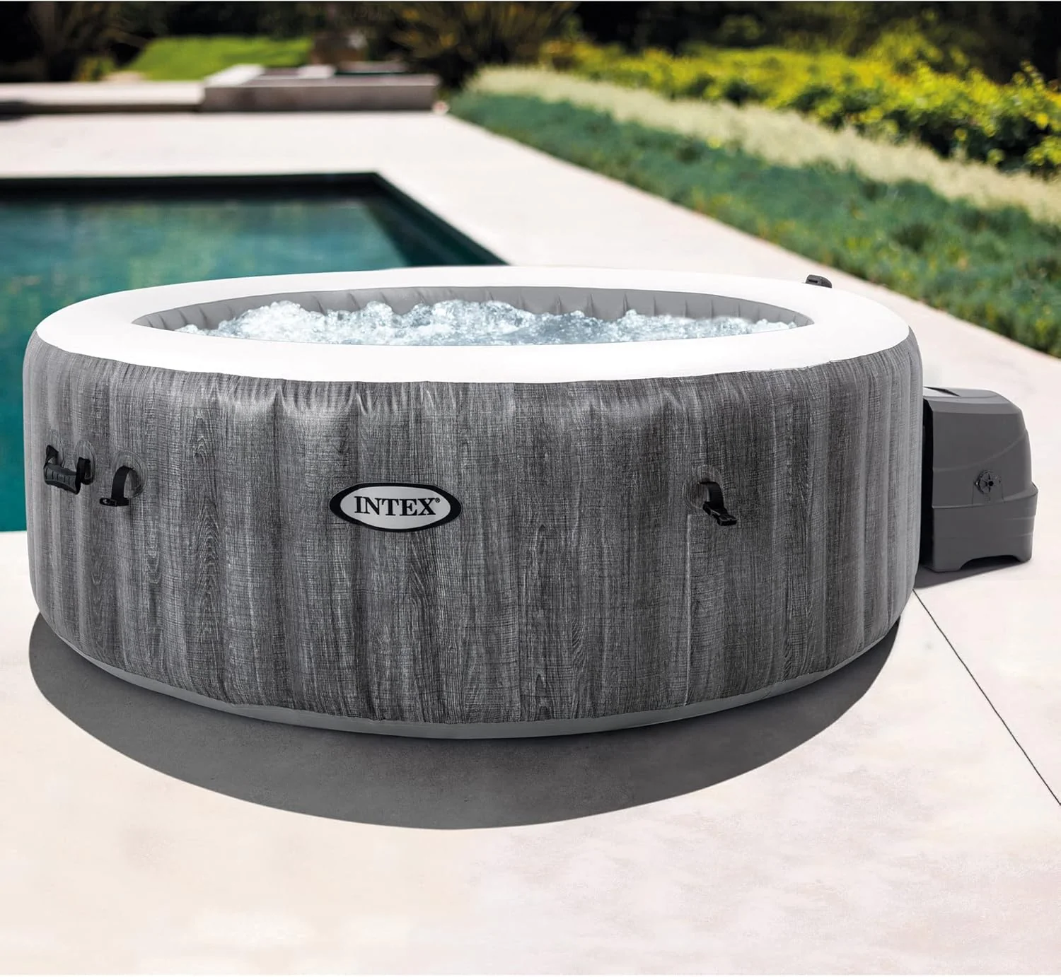 Intex PureSpa Deluxe Madeira Cinza – 63″ x 21″
