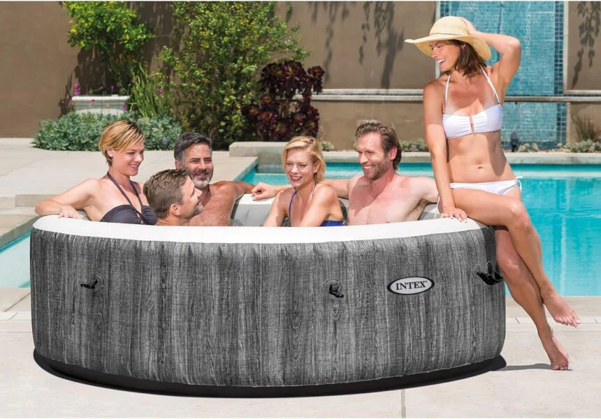 Intex PureSpa Deluxe Madeira Cinza – 63″ x 21″ - Image 3